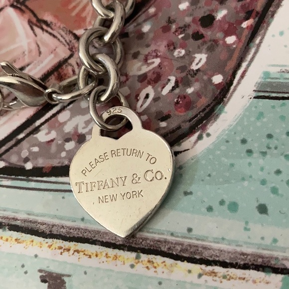 Tiffany & Co 925 Heart Tag Charm Bracelet - Picture 5 of 15